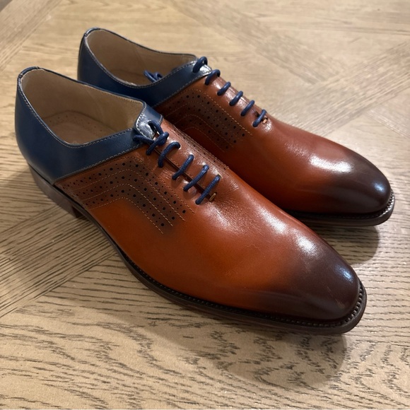 Stacy Adams Other - Men's Stacy Adams Halloway Plain Toe Oxford Shoes Leather Cognac Multi 9.5